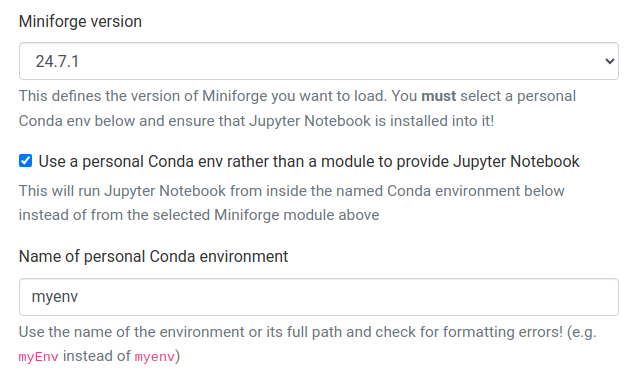 Jupyter personal Conda env